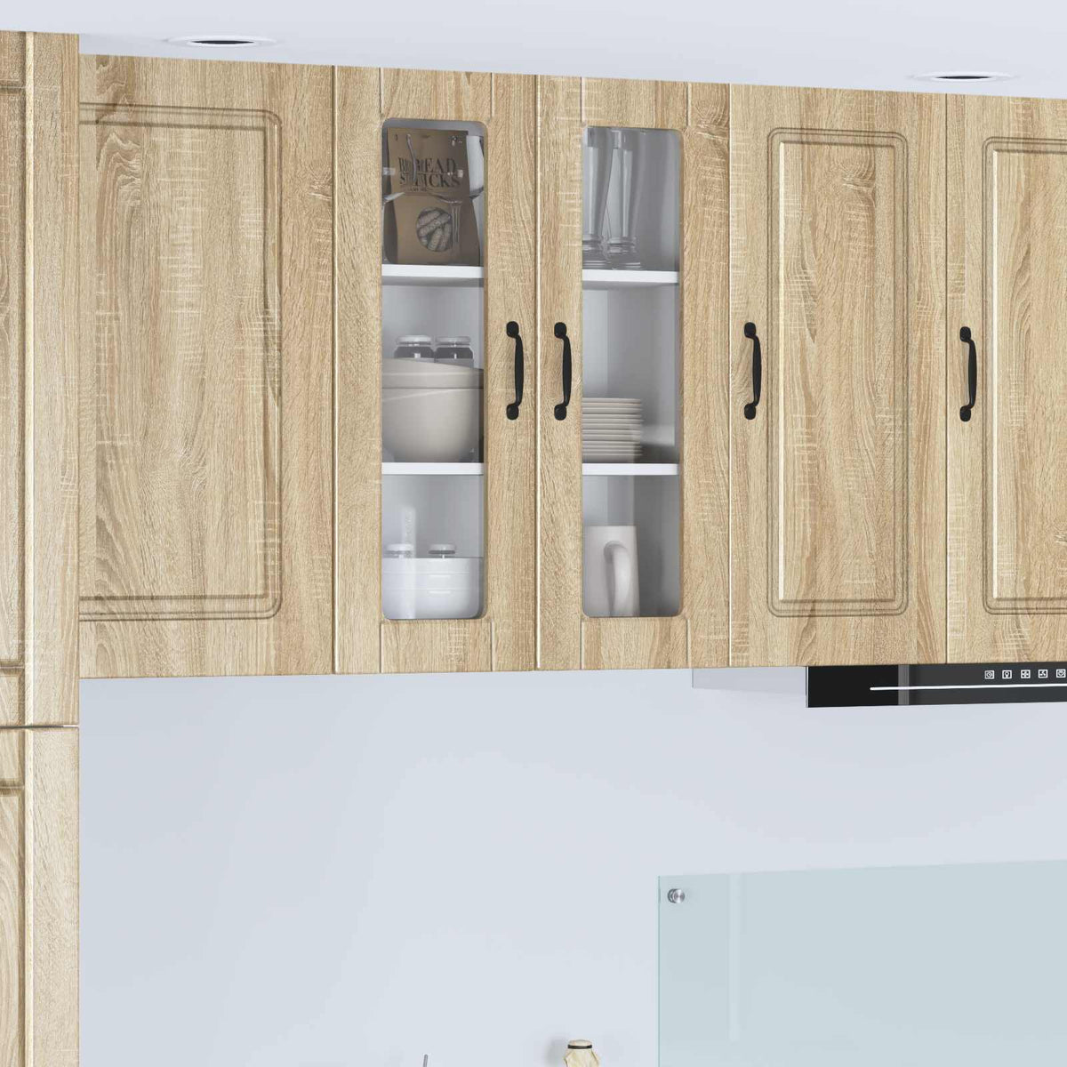 vidaXL Kitchen Wall Cabinet with Glass Door "Porto" Sonoma Oak