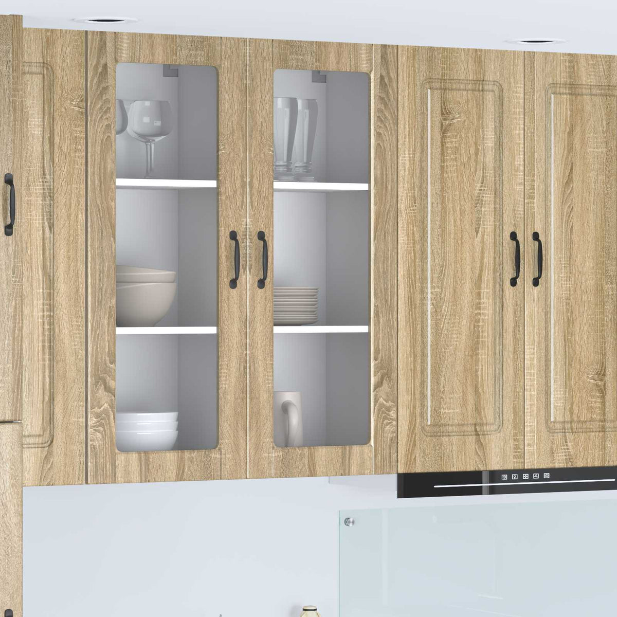 vidaXL Kitchen Wall Cabinet with Glass Door "Porto" Sonoma Oak