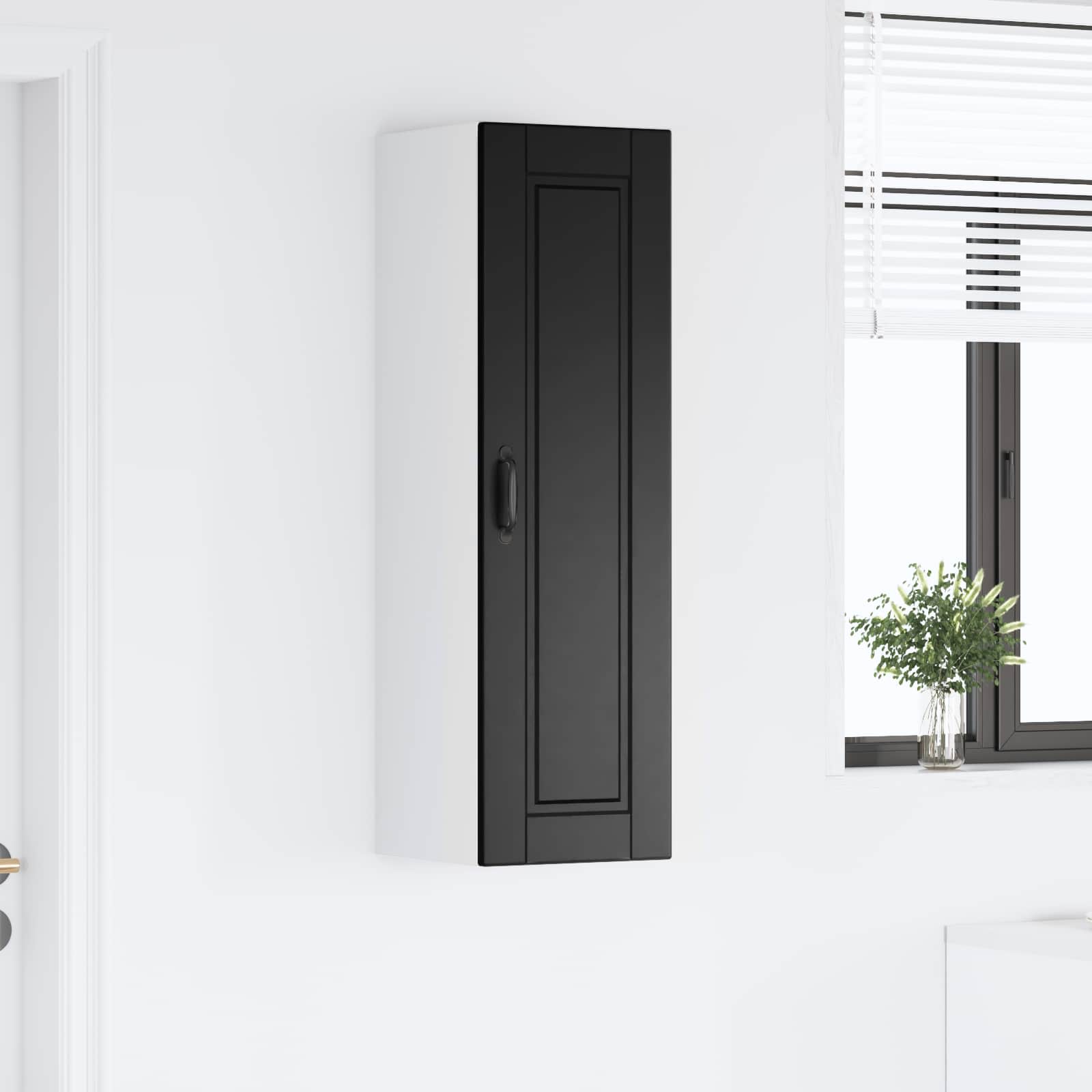 vidaXL Wall Cabinet PORTO Black 30 x 31 x 100 cm Engineered Wood 4