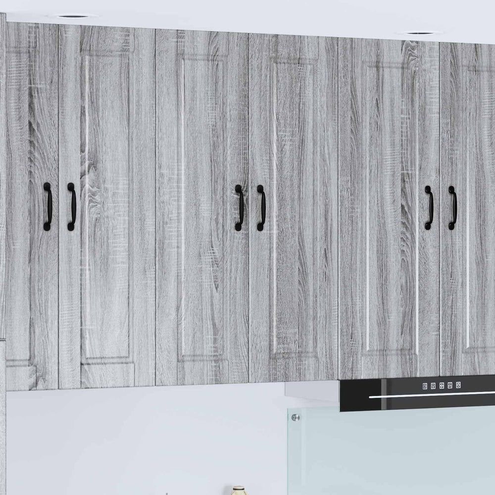 Kitchen Wall Cabinet "Porto" Engineered Wood Grey Sonoma 1x wall cabinet (2 doors) 60 cm wide 100 cm high