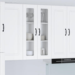 vidaXL Kitchen Wall Cabinet with Glass Door "Porto" White