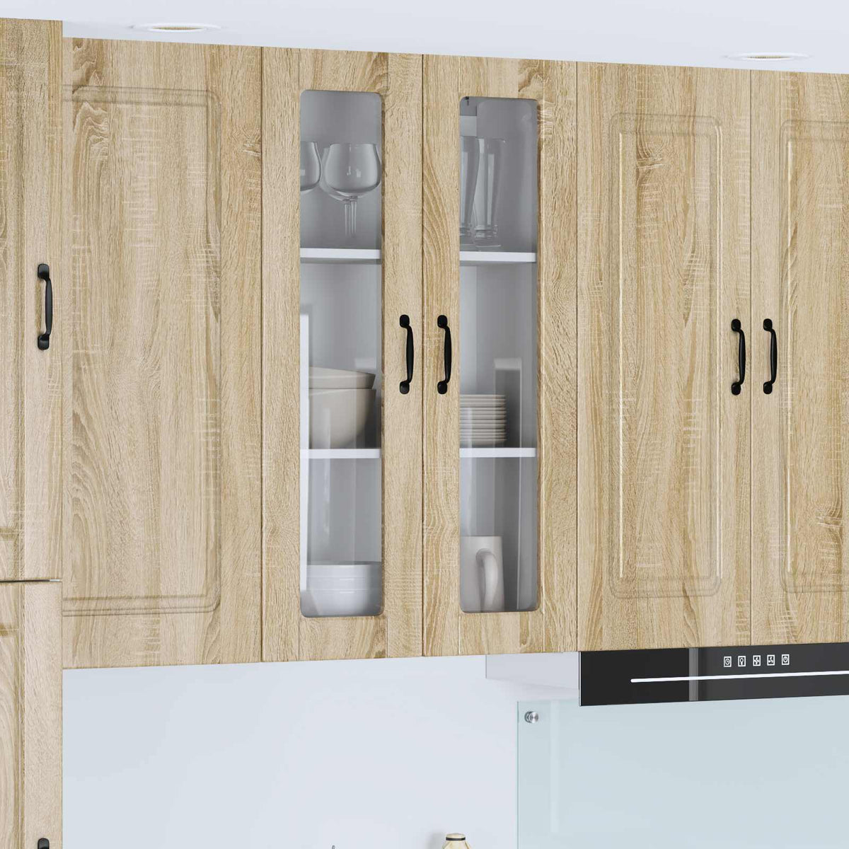 vidaXL Kitchen Wall Cabinet with Glass Door "Porto" Sonoma Oak