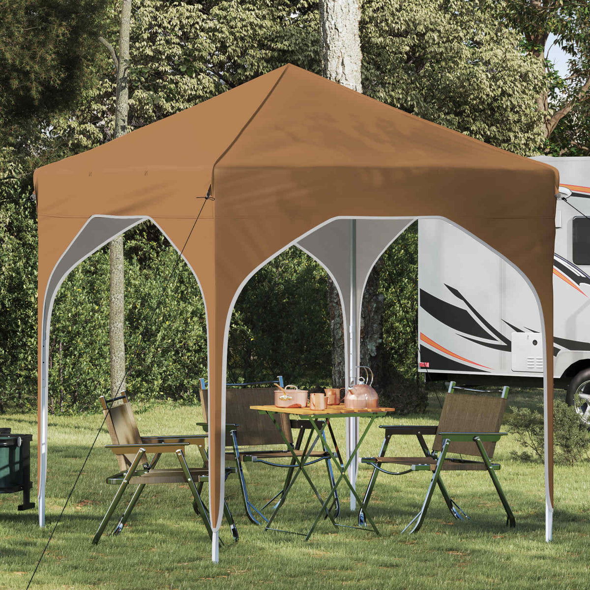 Pop-up Party Tent 194 x 194 x 245 cm without Sidewall Beige