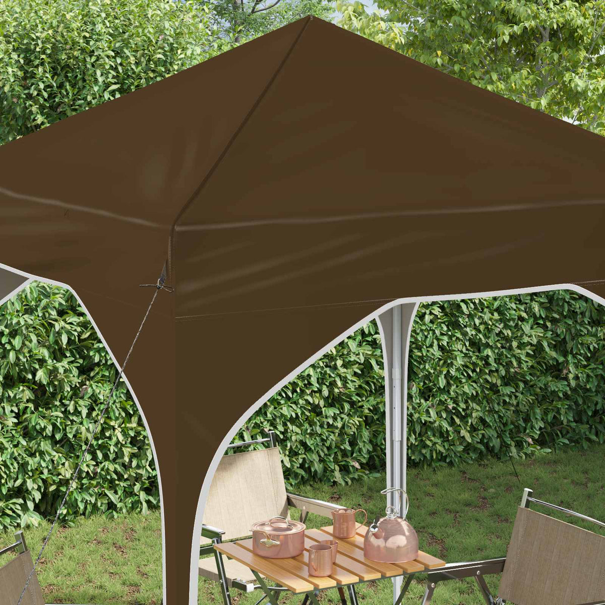 Pop-up Party Tent 194 x 194 x 245 cm without Sidewall Taupe