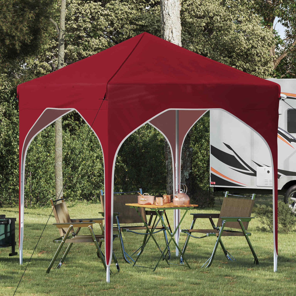 Pop-up Party Tent 194 x 194 x 245 cm without Sidewall Burgundy