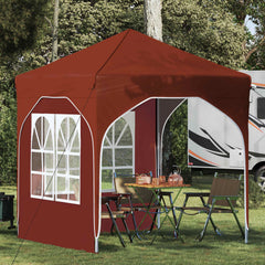 Pop-up Party Tent 192 x 192 x 245 cm with 2 Sidewalls Terracotta