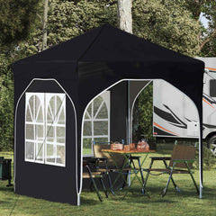 Pop-up Party Tent 192 x 192 x 245 cm with 2 Sidewalls Black