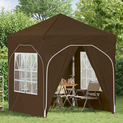 Pop-up Party Tent 192 x 192 x 245 cm with 4 Sidewalls Taupe