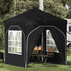 Pop-up Party Tent 192 x 192 x 245 cm with 4 Sidewalls Black