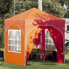 Pop-up Party Tent 192 x 192 x 245 cm with 4 Sidewalls Orange