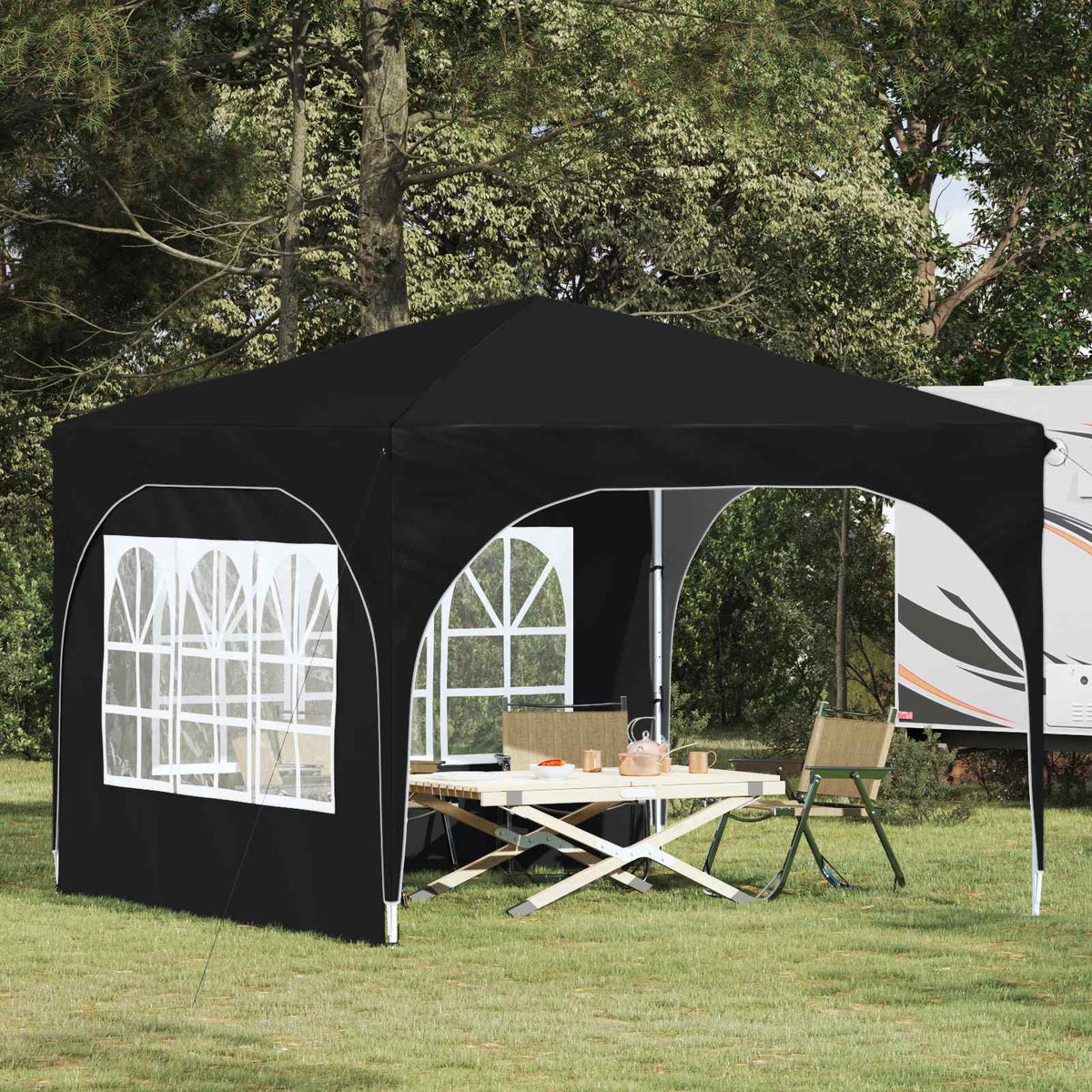 Pop-up Party Tent 290 x 290 x 245 cm with 2 Sidewalls Anthracite