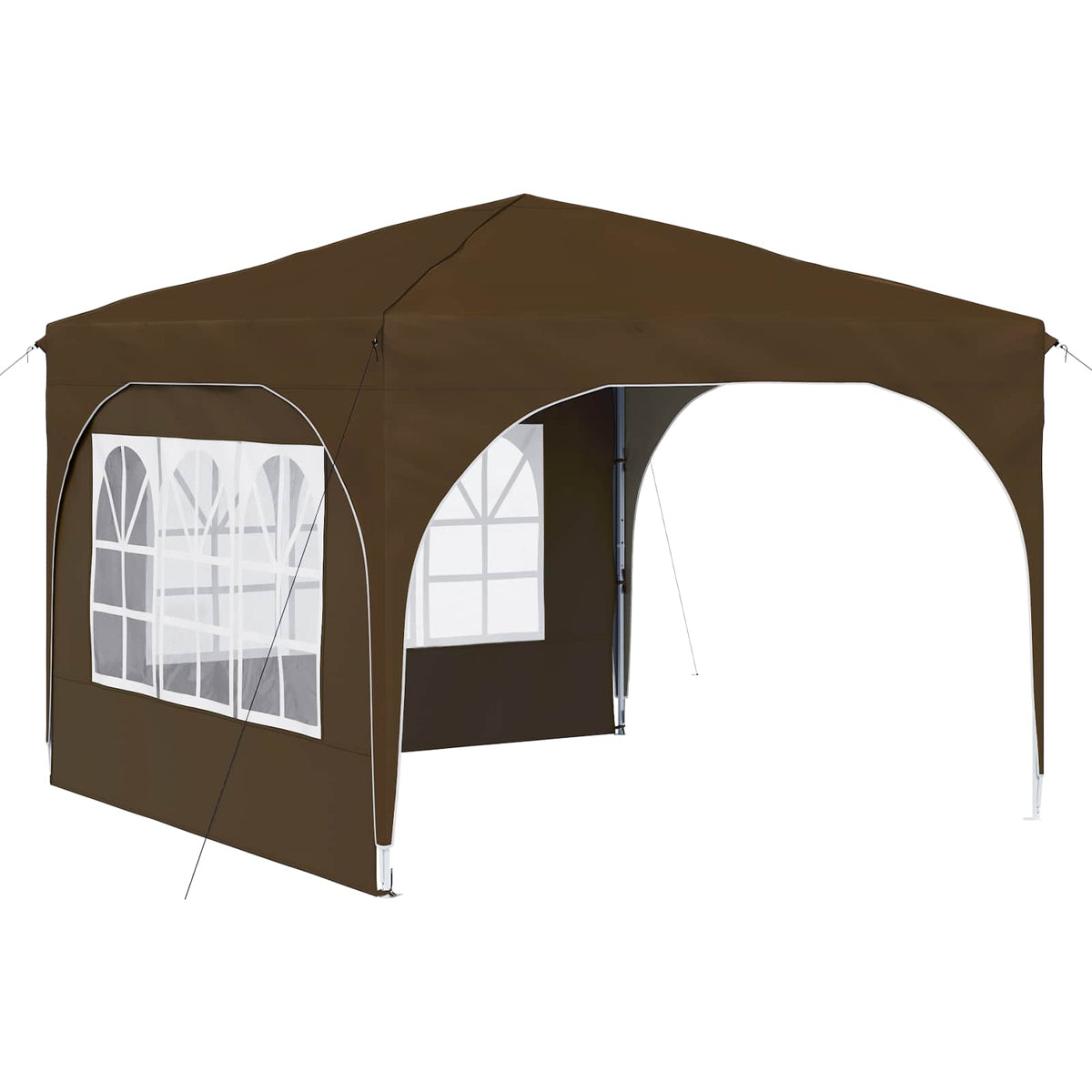 Pop-up Party Tent 290 x 290 x 245 cm with 2 Sidewalls Taupe