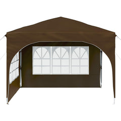 Pop-up Party Tent 290 x 290 x 245 cm with 2 Sidewalls Taupe