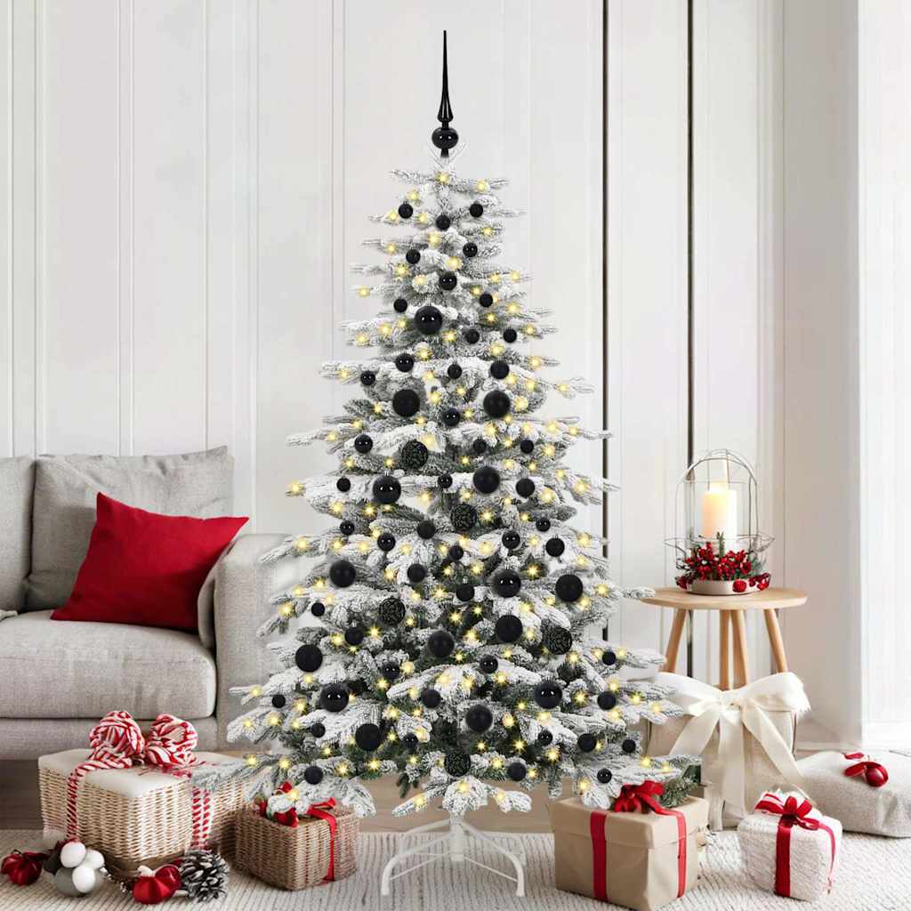 vidaXL Christmas Bauble Set 120 pcs 300 LEDs Warm White Ø 6 cm 1