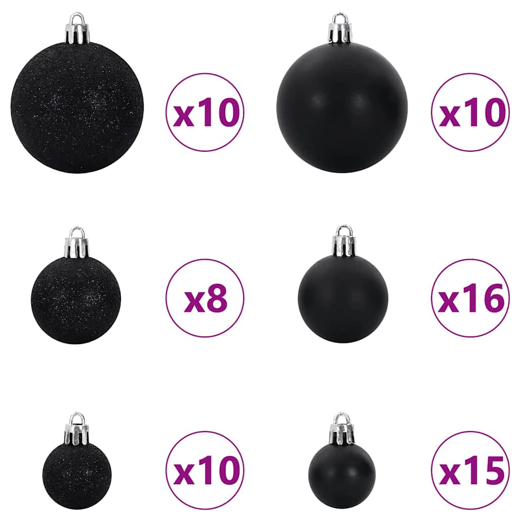 vidaXL Christmas Bauble Set 120 pcs 300 LEDs Warm White Ø 6 cm 4