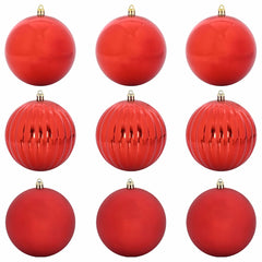 vidaXL Christmas Bauble Set XL 9 pcs Red Ø 15 cm Plastic 2