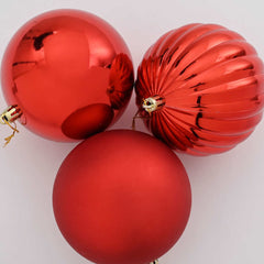 vidaXL Christmas Bauble Set XXL 3 pcs Red Ø 25 cm Plastic 4