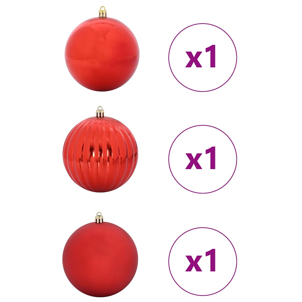 vidaXL Christmas Bauble Set XXL 3 pcs Red Ø 25 cm Plastic 3