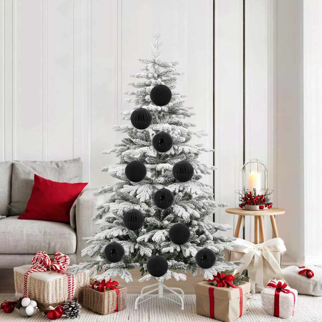 vidaXL Christmas Bauble Set XL 9 pcs Black Ø 15 cm Plastic 1