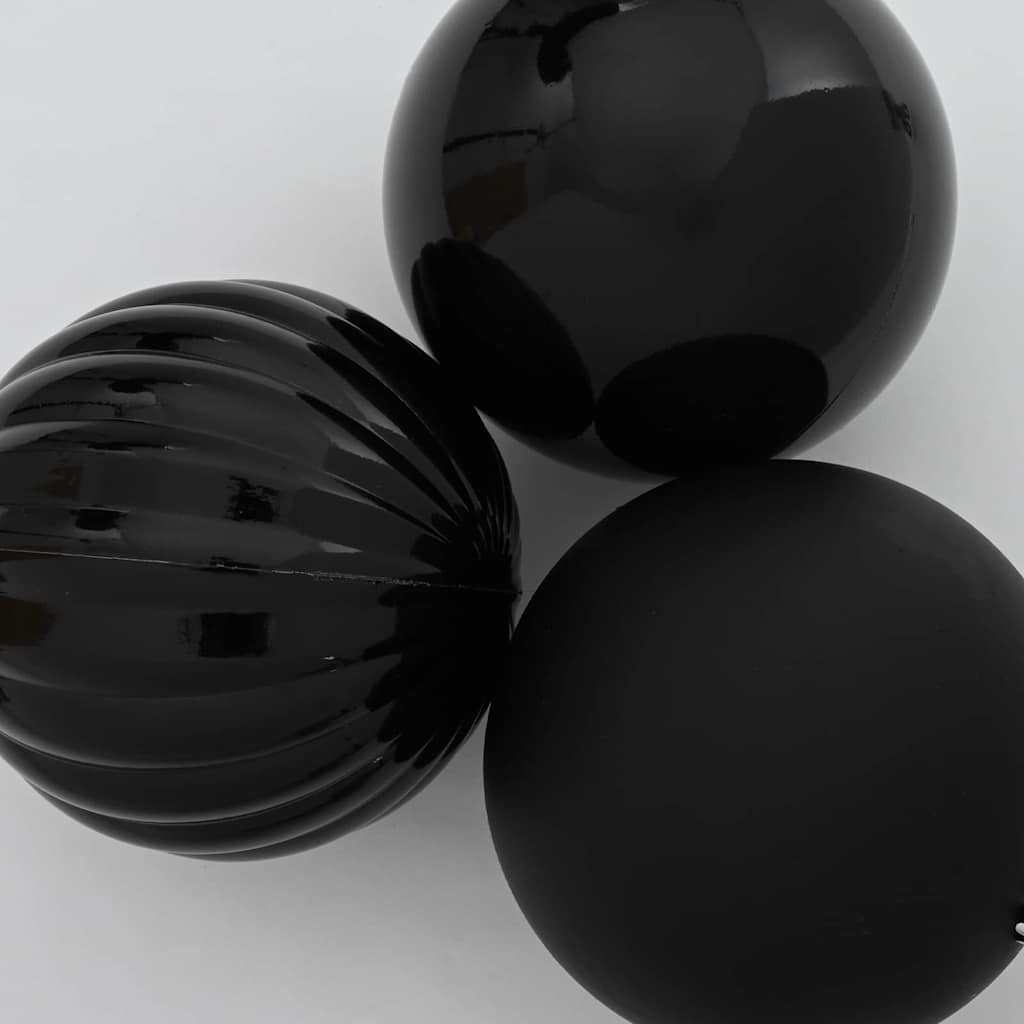 vidaXL Christmas Bauble Set XXL 4 pcs Black Ø 20 cm Plastic 4