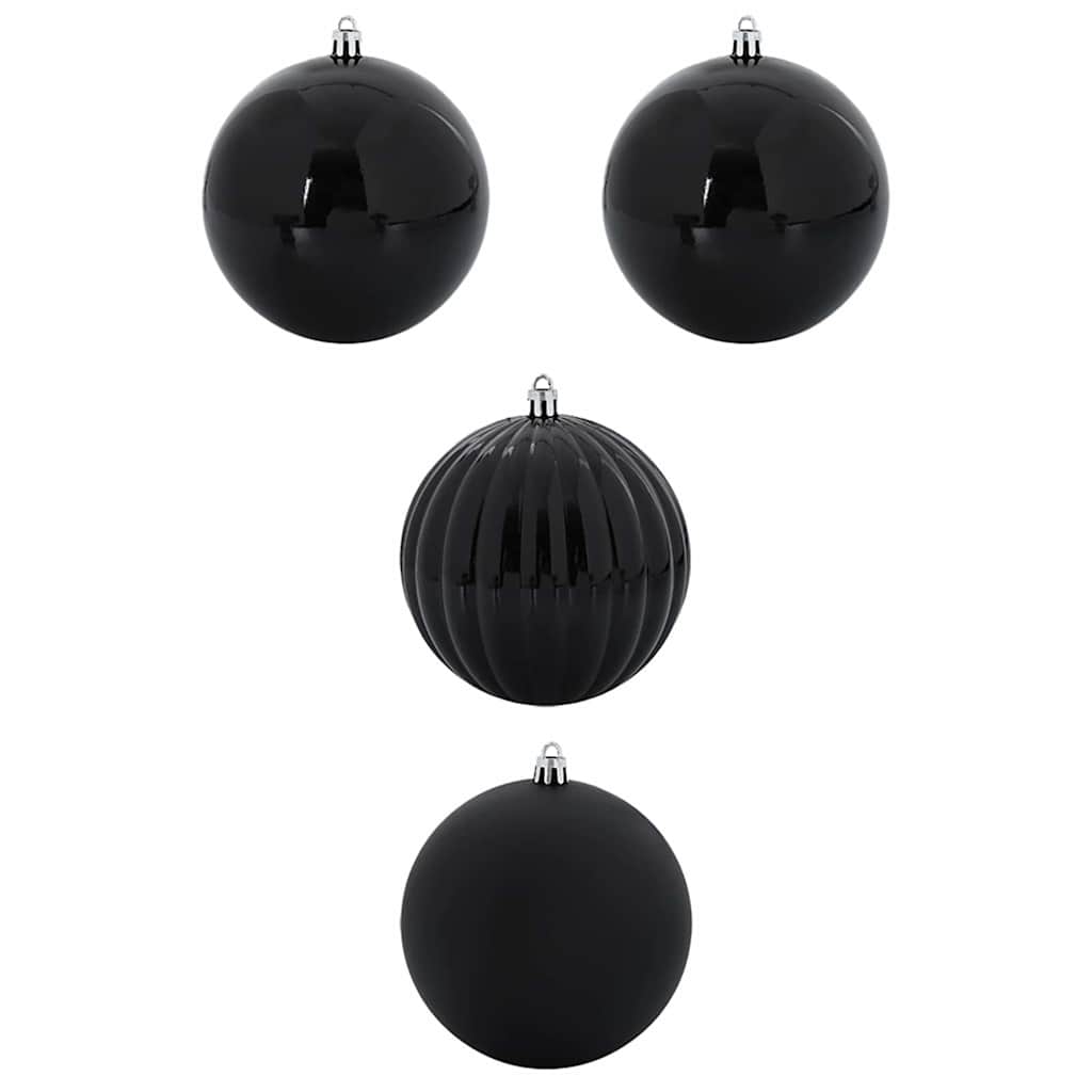 vidaXL Christmas Bauble Set XXL 4 pcs Black Ø 20 cm Plastic 2