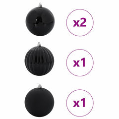 vidaXL Christmas Bauble Set XXL 4 pcs Black Ø 20 cm Plastic 3