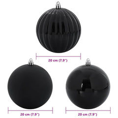 vidaXL Christmas Bauble Set XXL 4 pcs Black Ø 20 cm Plastic 5