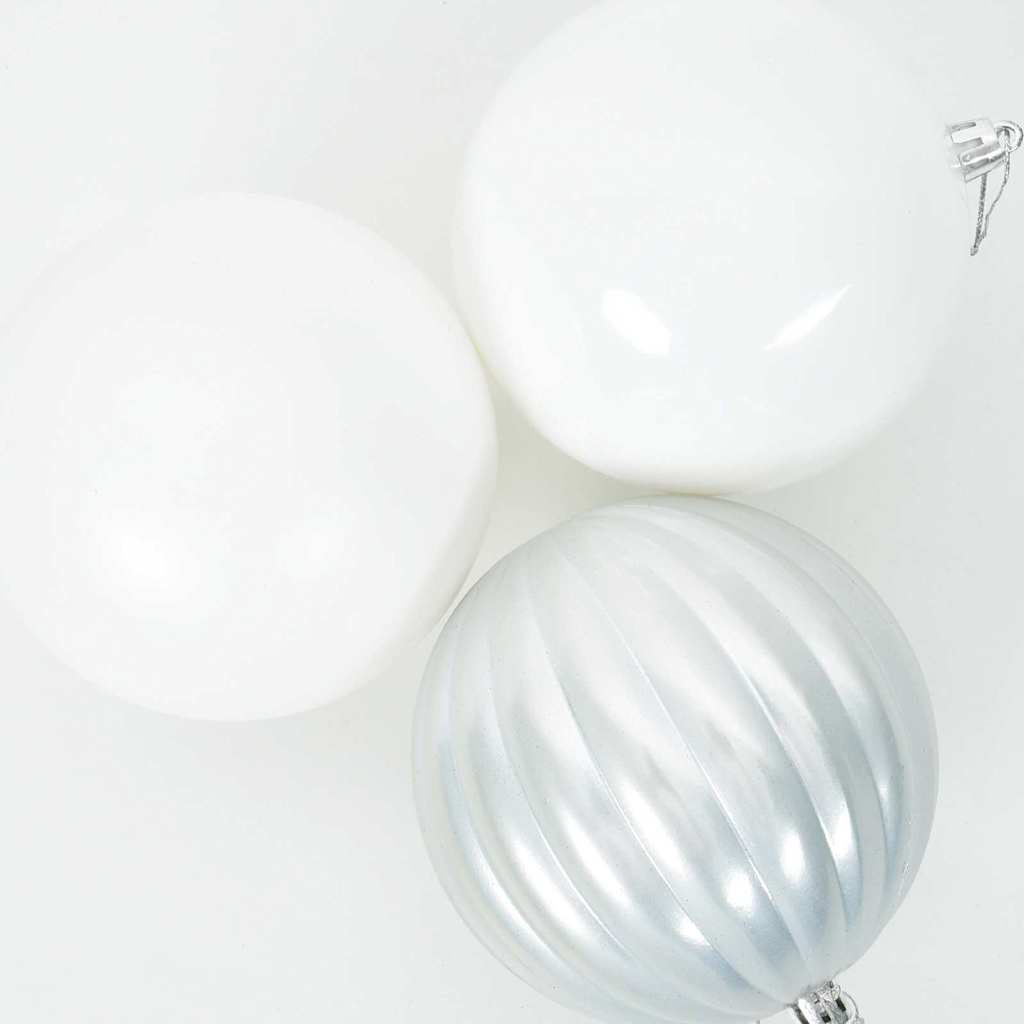 vidaXL Christmas Bauble Set XL 9 pcs White Ø 15 cm Plastic 4