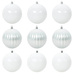 vidaXL Christmas Bauble Set XL 9 pcs White Ø 15 cm Plastic 2