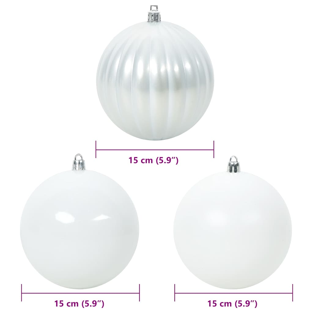 vidaXL Christmas Bauble Set XL 9 pcs White Ø 15 cm Plastic 5
