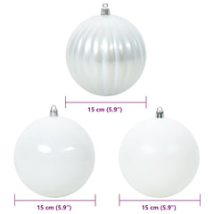 vidaXL Christmas Bauble Set XL 9 pcs White Ø 15 cm Plastic 5