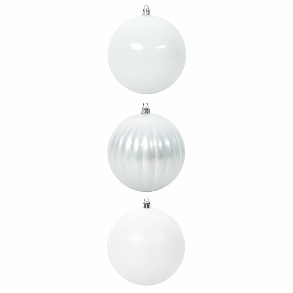 vidaXL Christmas Bauble Set XXL 3 pcs White Ø 25 cm Plastic 2
