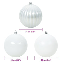 vidaXL Christmas Bauble Set XXL 3 pcs White Ø 25 cm Plastic 5