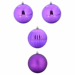 vidaXL Christmas Bauble Set XXL 4 pcs Lilac Ø 20 cm Plastic 2