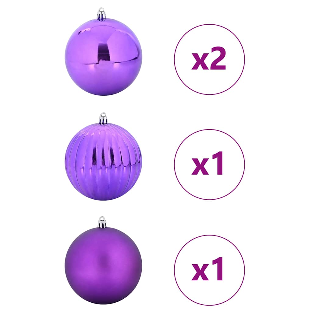 vidaXL Christmas Bauble Set XXL 4 pcs Lilac Ø 20 cm Plastic 3