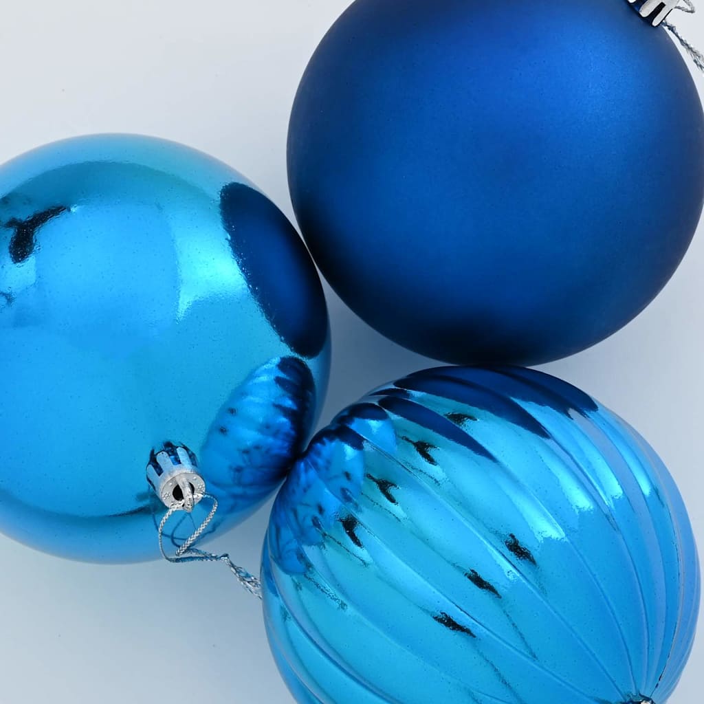 vidaXL Christmas Bauble Set XXL 3 pcs Blue Ø 25 cm Plastic 4