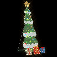 vidaXL Lighted Christmas Tree with 3 Gift Boxes 2D Warm White 5
