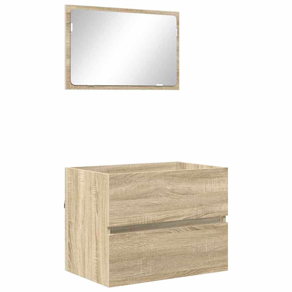 vidaXL Bathroom Furniture Set Sonoma Oak Engineered Wood 2