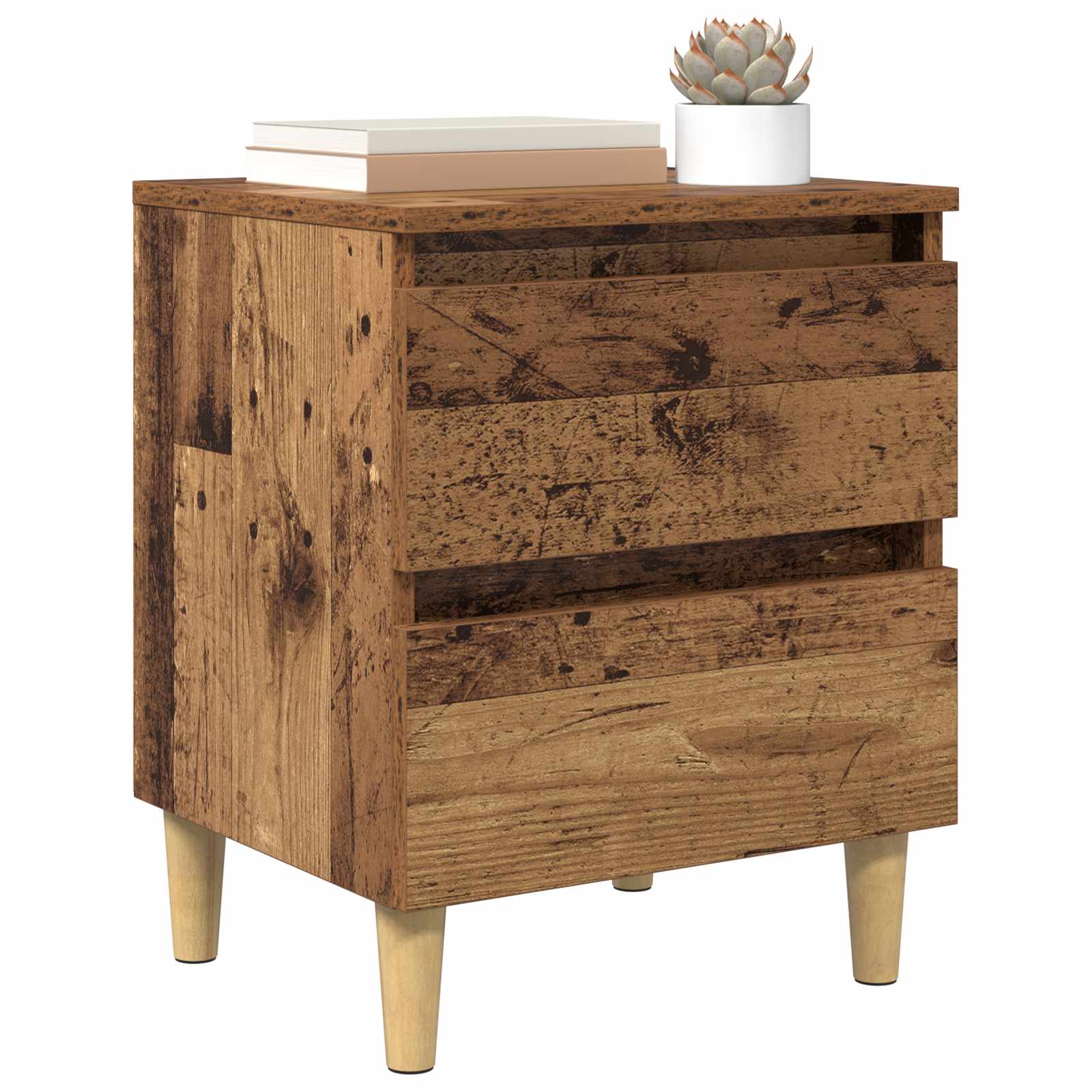 vidaXL Bed Cabinet Old Wood 40 x 35 x 50 cm Engineered Wood 2