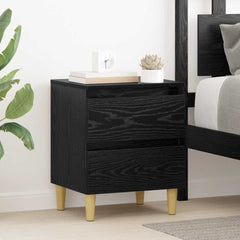 vidaXL Bed Cabinet Black Oak 40 x 35 x 50 cm Engineered Wood 1