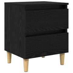 vidaXL Bed Cabinet Black Oak 40 x 35 x 50 cm Engineered Wood 2