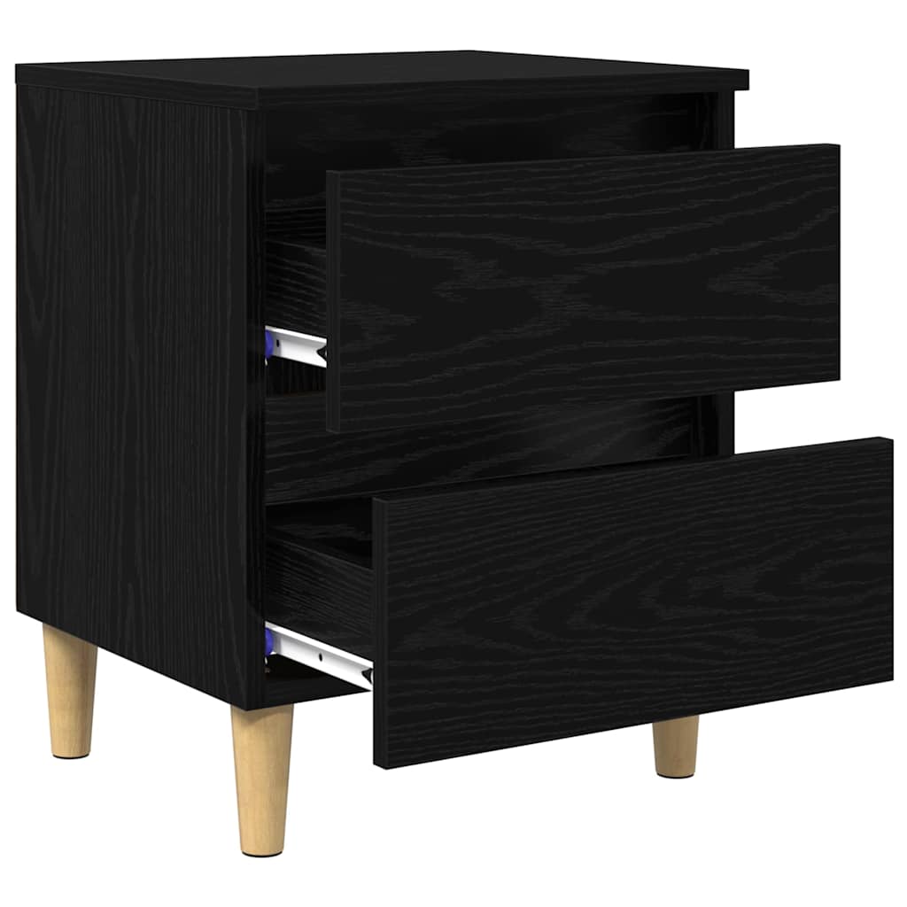 vidaXL Bed Cabinet Black Oak 40 x 35 x 50 cm Engineered Wood 5