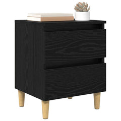 vidaXL Bed Cabinet Black Oak 40 x 35 x 50 cm Engineered Wood 3