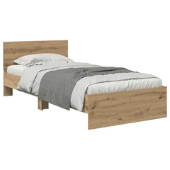 vidaXL Bed Frame Artisan Oak 90 x 200 cm Engineered Wood 3