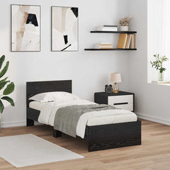 vidaXL Bed Frame with Headboard Black Oak 75 x 190 cm Engineered Wood 1