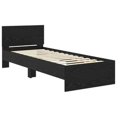 vidaXL Bed Frame with Headboard Black Oak 75 x 190 cm Engineered Wood 5