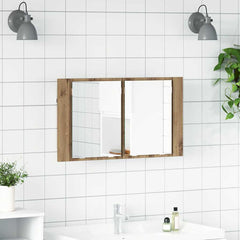 vidaXL Bathroom Mirror Cabinet Artisan Oak 80 x 12 x 45 cm 1