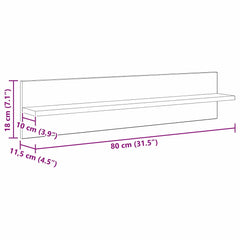 vidaXL Wall Shelves 4 pcs Artisan Oak 80 x 11.5 x 18 cm 6