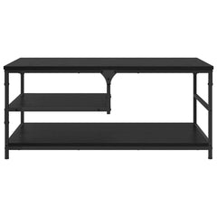 Coffee Table 90x49x40 cm Engineered Wood Black oak