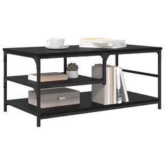Coffee Table 90x49x40 cm Engineered Wood Black oak
